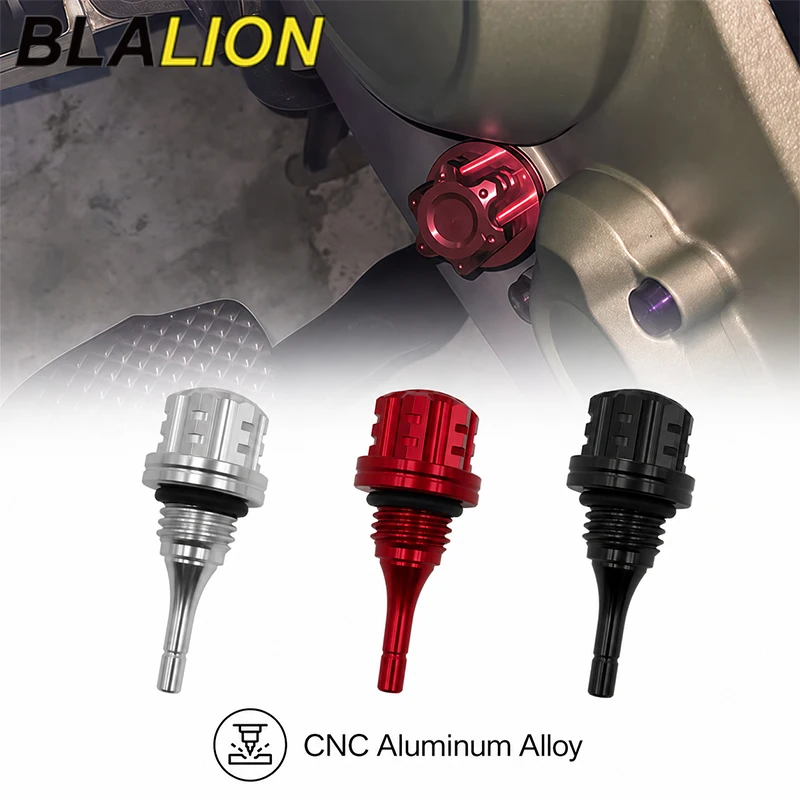 BLALION Motorcycle Engine Oil Dipstick Aluminum Alloy Motorcycle Modification Oil Dipstick Filler Cap Plug Motorcycle Accessorie