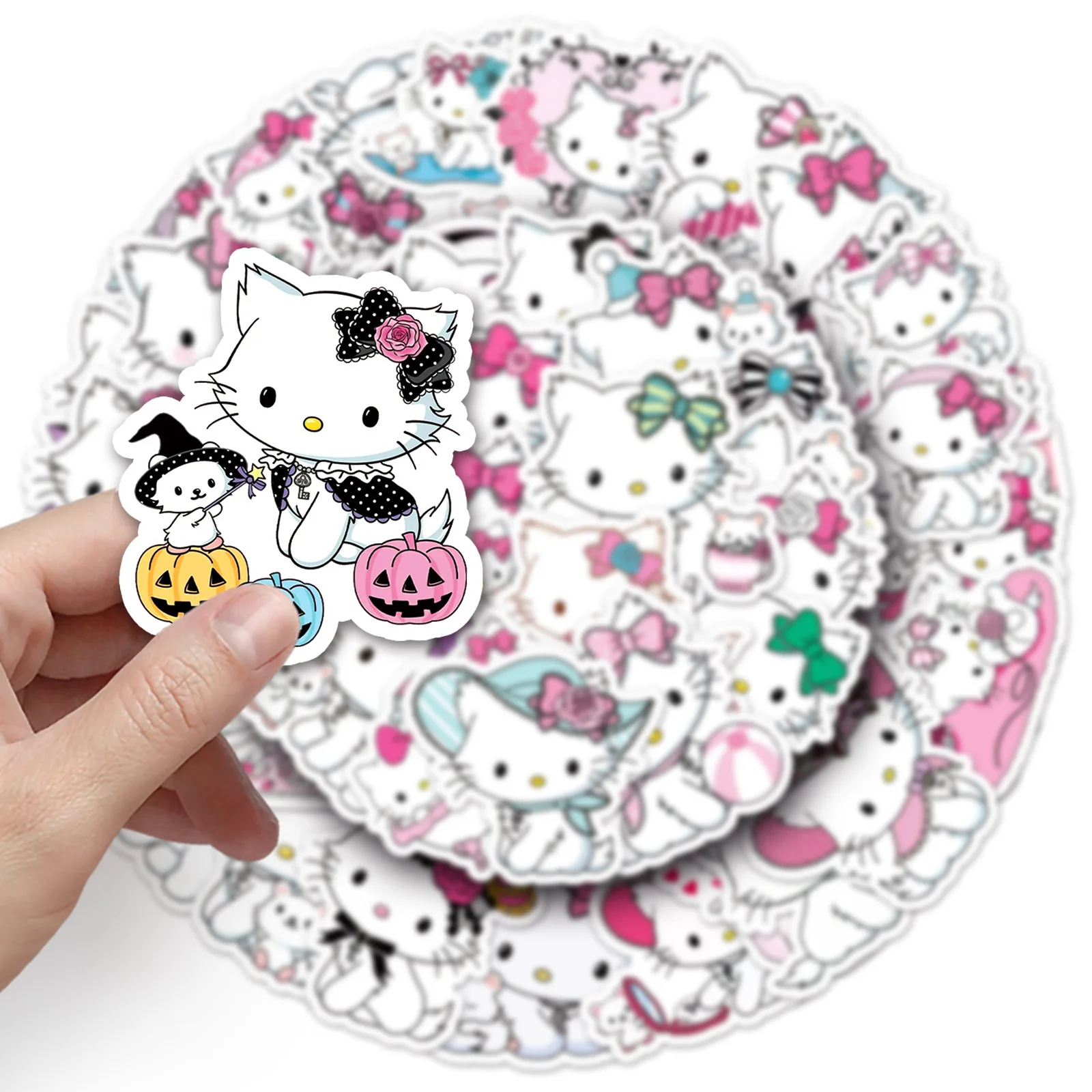 50pcs Charmmy Cartoon Cute Cat Stickers Mobile Phone Case Luggage Waterproof Stickers DIY Decorative Supplies