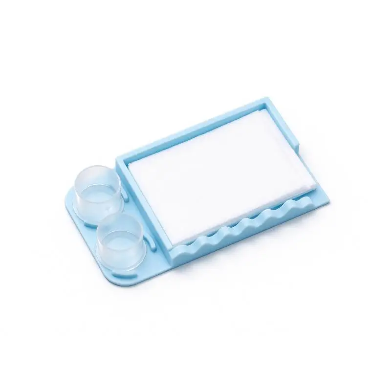 Non Slip Nail Brush Cleaning Tray Multi Functional Cotton Pads Nail Brushes Nail Art Cleaning Tool