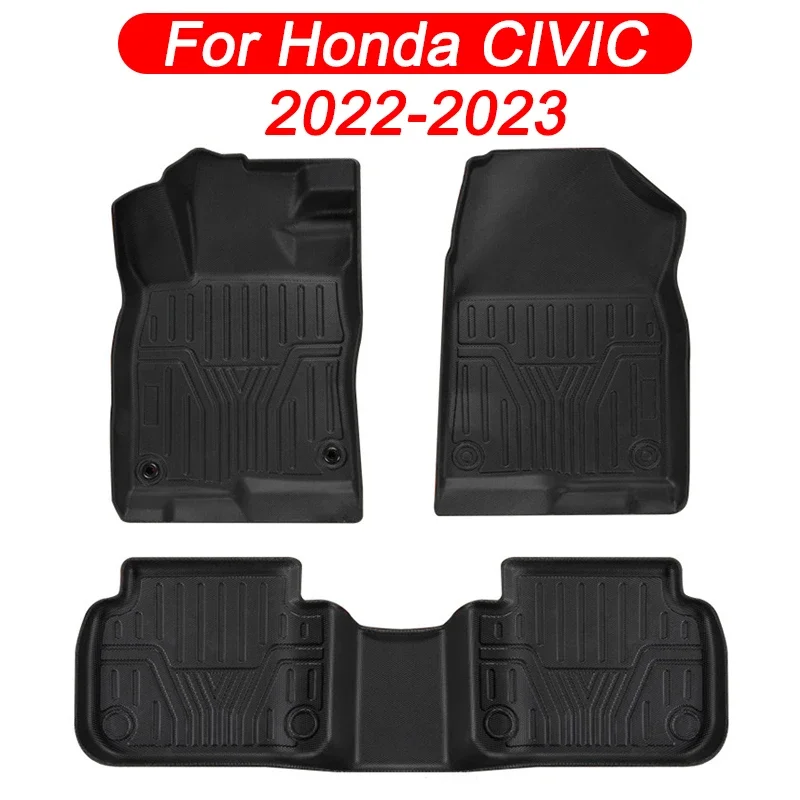 

for Honda Eleven Generations CIVIC 2022 2023 Floor Mats TPE Car Mats Waterproof Non-slip Foot Pads Trunk Mats