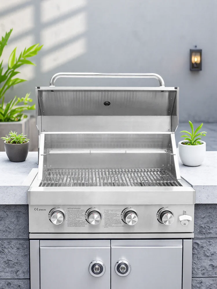 304 Stainless Steel Built In Dual Fuel Barbecue Grill for BBQ and Cookware Use Outdoor Kitchen