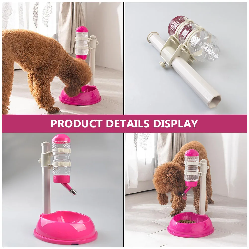 

Automatic Pet Feeder Waterer Durable PVC PP Material Adjustable Height Portable Dog Bowl Food Dispenser Holder Bottle