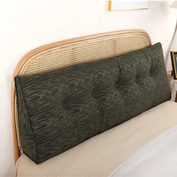 Corduroy Rushed Triangular Bedside Cushion Double Backrest Decor Home Soft Floor Seat Washable Long with Filling Sleeping Pillow