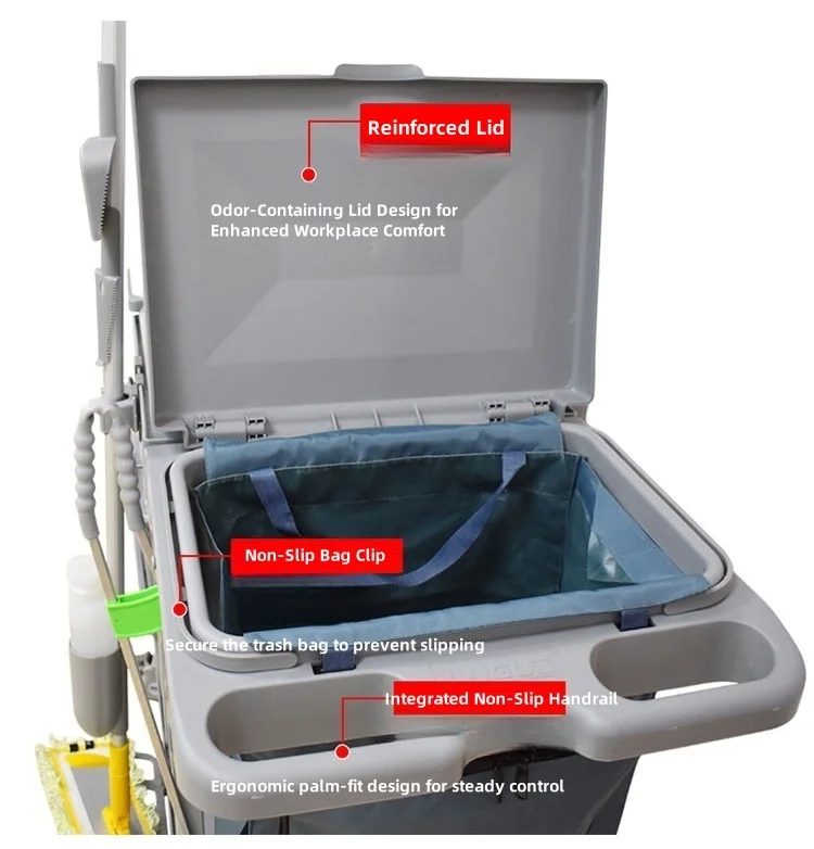 2025Hospital Cleaning Cart Trolley Housekeeping Janitor Trolley Cart Cleaning Trolley Cart  Hospital Ward
