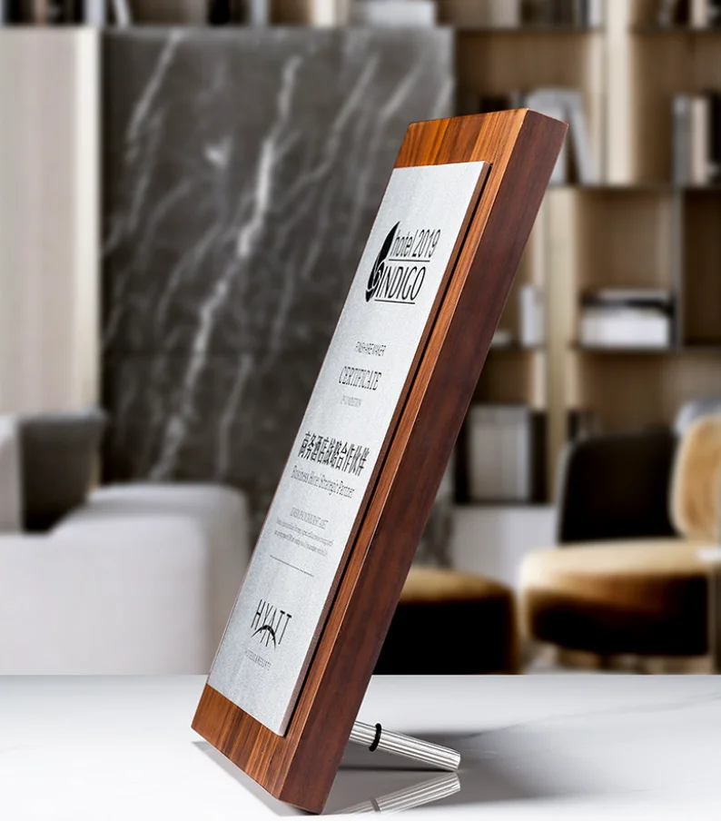 Black Walnut Solid Wood Medal Customized Commendation Souvenir Award trophy