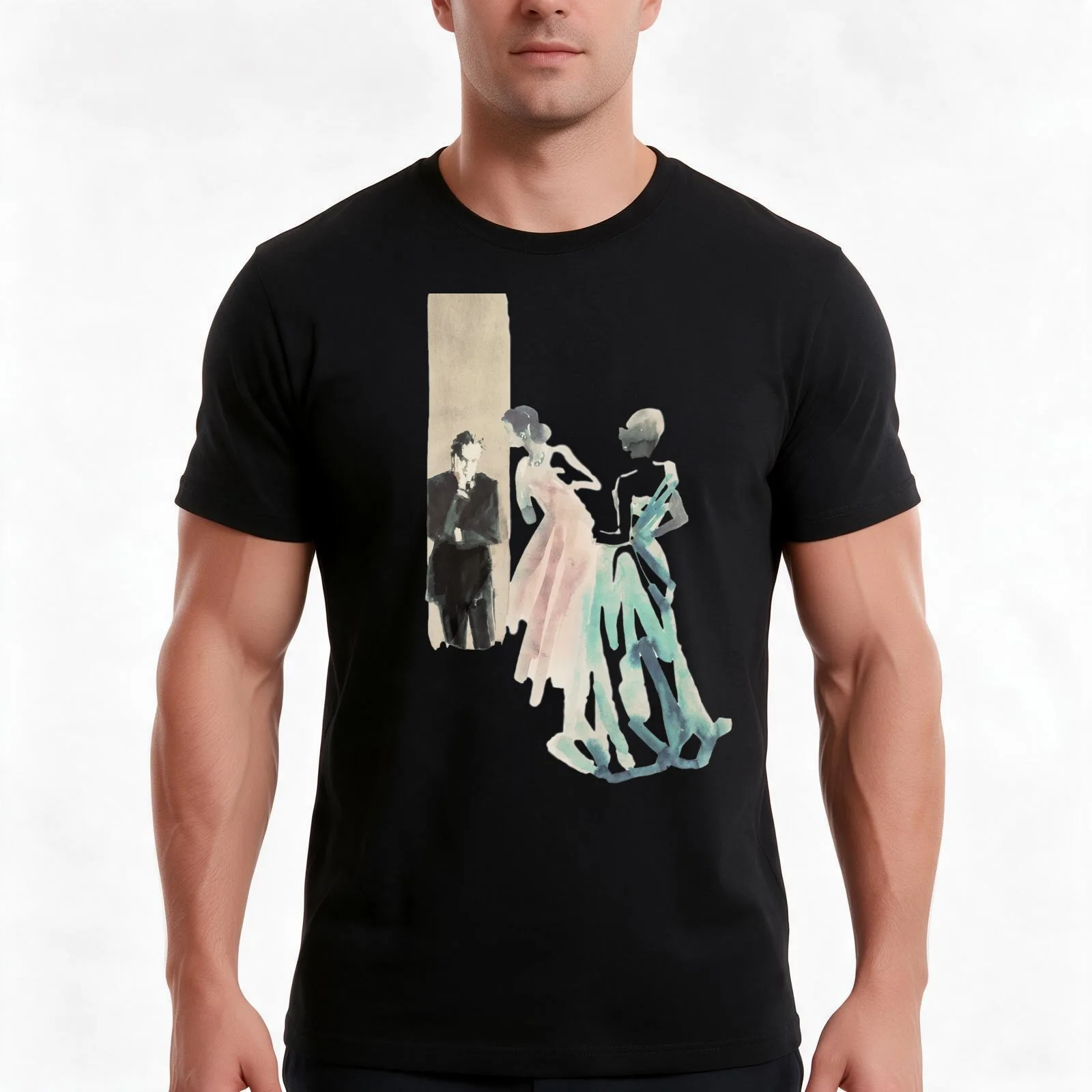 Phantom Thread T-Shirt, Summer Casual Cotton Tee, Oversized Streetwear Tops, Vintage Graphic Print, Loose Fit Short Sleeve