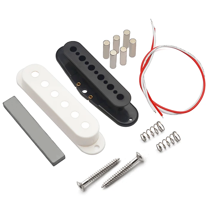 DIY Parts Kits for Making Guitar Pickup of ST Electric Guitar Single Coil Pickup Bobbin/Cover/Ceramic Bar/Cable/Pole Mutil Color