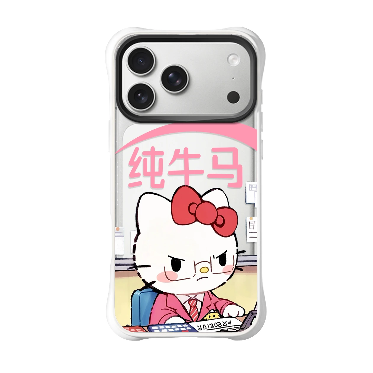 Kawaii Sanrio Trendy Hello Kitty Painted Clear Girlish Case For IPhone 17 Pro Max 16 15 14 Pro PC+TPU Four-Coner Anti-drop Cover view 5