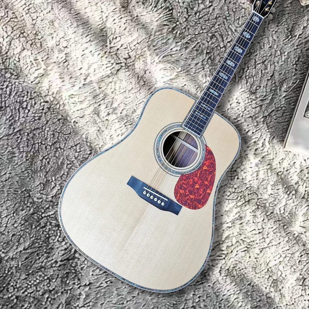 

D45 Series 41 Inch Solid Profile Top with Bottle Abalone Shell Inlaid Profile Glossy Folk Acoustic Guitar