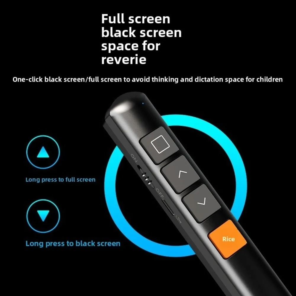 2.4 جيجا هرتز عرض لاسلكي الفرس Hyperlink الضوء الأحمر PPT ليزر فليب القلم الأسود الأشعة تحت الحمراء مؤشر ليزر عن بعد