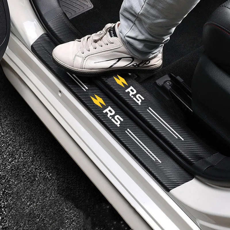Carbon Fiber Car Sticker Car Door Trunk Protective Strip Decal For Renault RS Clio Scenic Logan Megane Koleos Sandero Safrane 2
