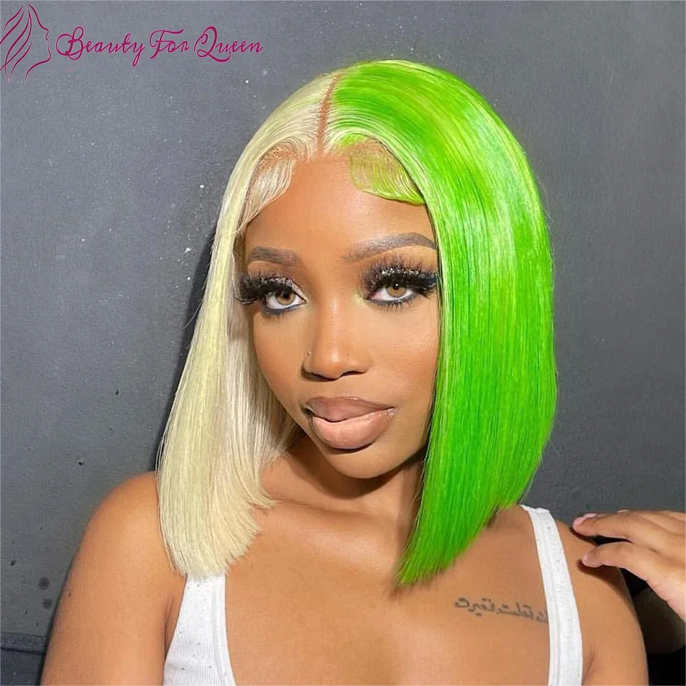 ombre-60-green-straight-short-bob-brazilian-colored-human-hair-wig-transparent-13x4-hd-lace-frontal-wigs-for-women-200-density
