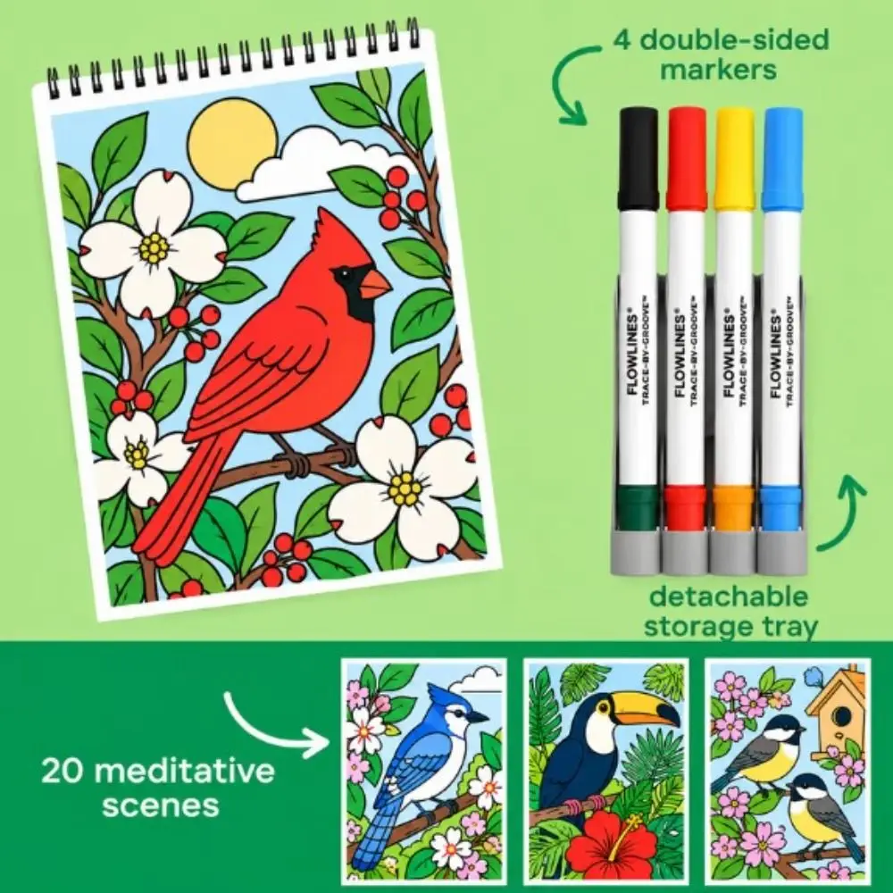 Easy Cartoon Coloring Book Educational Theme Anti Anxiety Doodle Activity Book DIY Design Stress Relief Drawing Art Book