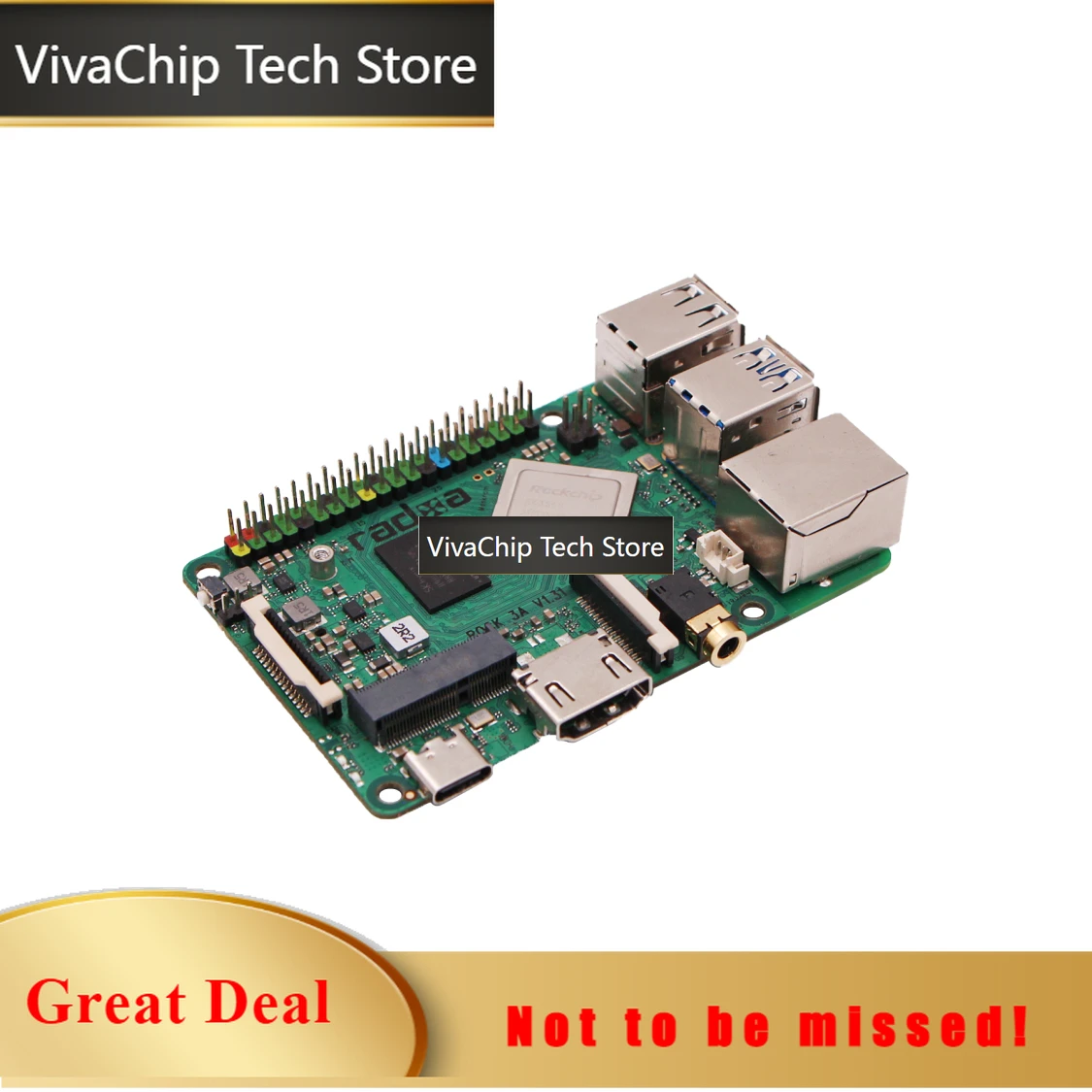 VivaCTRadxa Rock 3a Rk3568 4-core Cpu Sbc, Gpu, Npu, And With 4k Output,single Board Computer