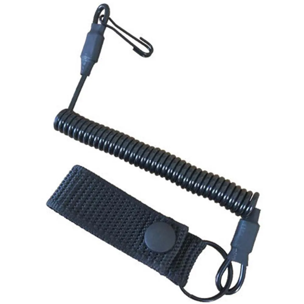 Tactical Anti-lost elastyczna smycz Anti-theft Anti-cut wojskowe gniazdo na sprężynę pas pistolet brelok do kluczy z linką latarka akcesoria