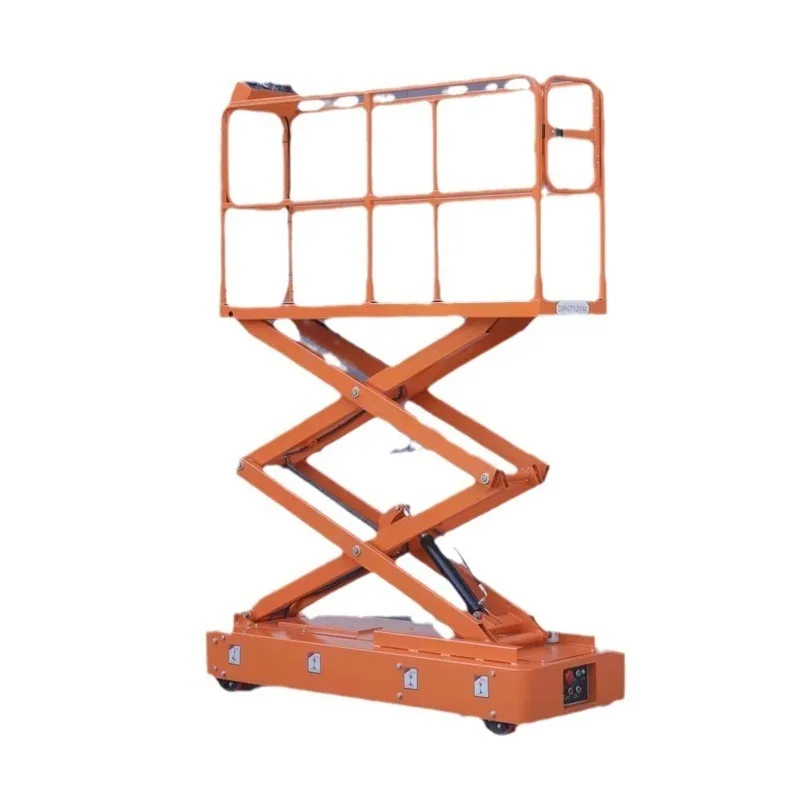 Greenhouse leaf beating car, picking car, scissor type automatic lifting platform, all self-propelled garden track picking car