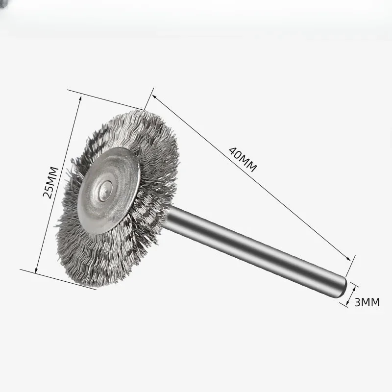 Набор проволочных чашечных щеток, дрель, полировка, инструменты Dremel, хвостовик 3 мм для электрической шлифовальной машины, вращающийся