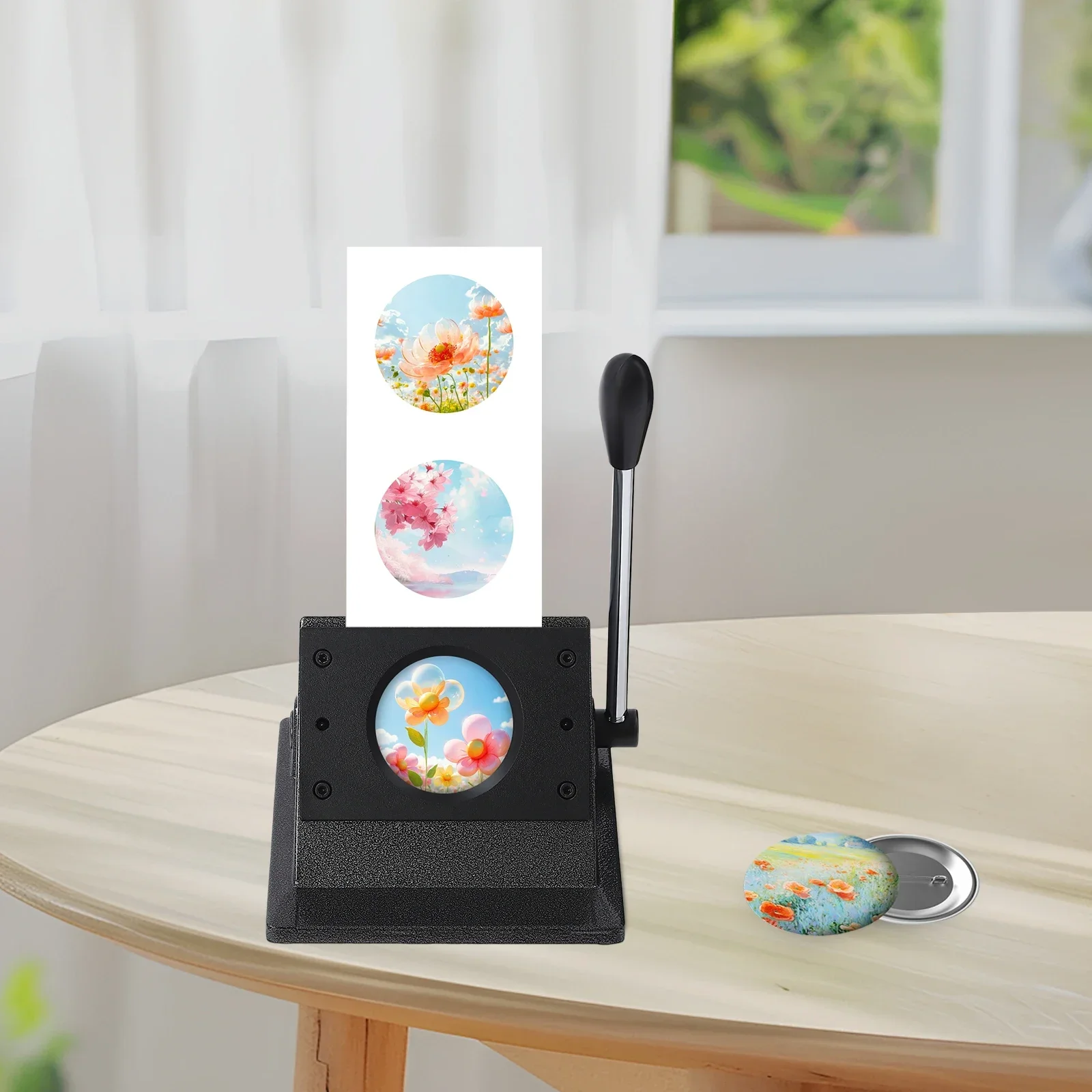 آلة ضغط الأزرار مقاس 58 مم، صانع شارات الأزرار المستديرة، القاطع، مجموعة ختم الشارة، صانع أزرار الدبوس للاستخدام بنفسك #4