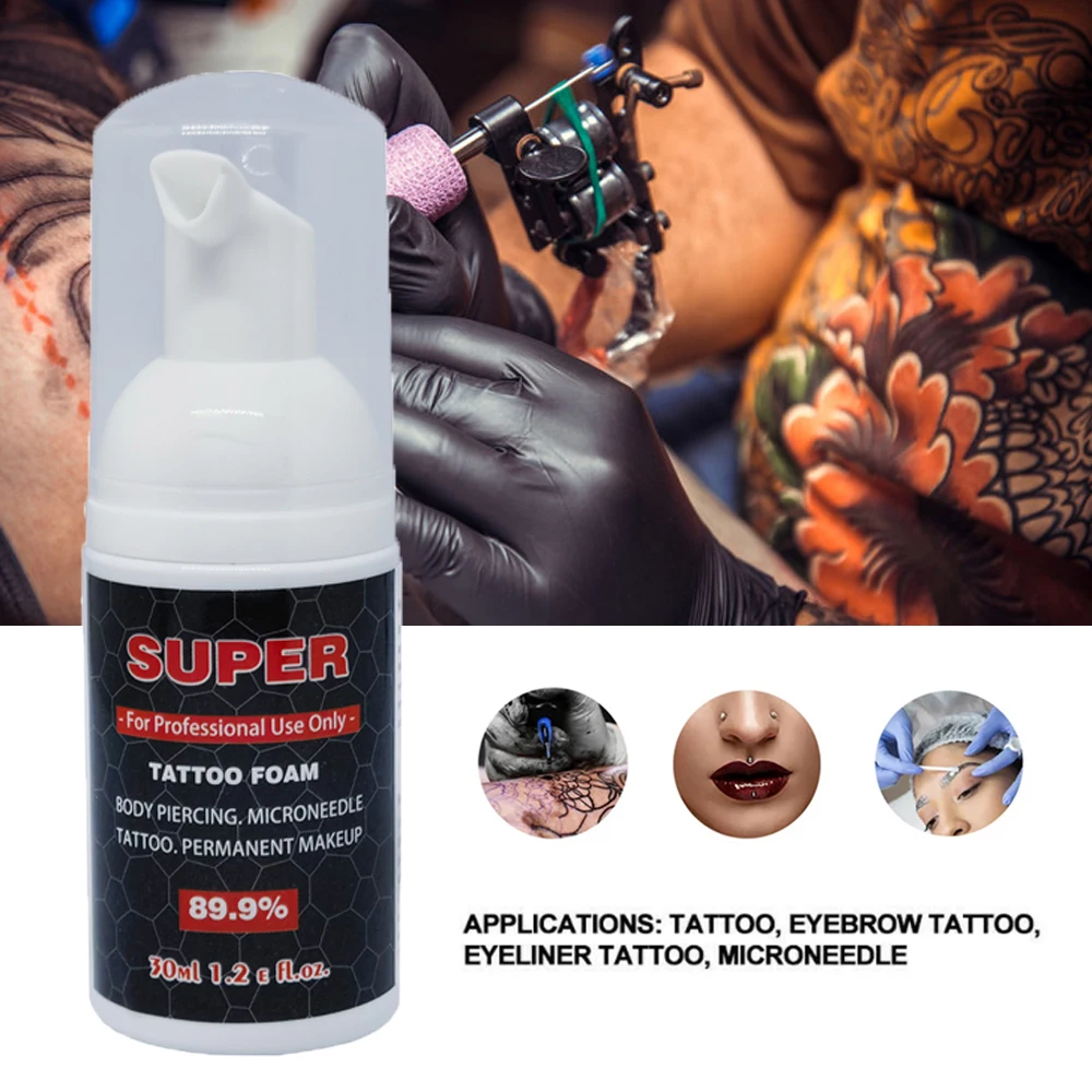 

1.2OZ Original 89.9% Super Tattoo Foam During Tattoo Pmu Microblading Piercing Eyebrow Lips Tattoo Auxiliary