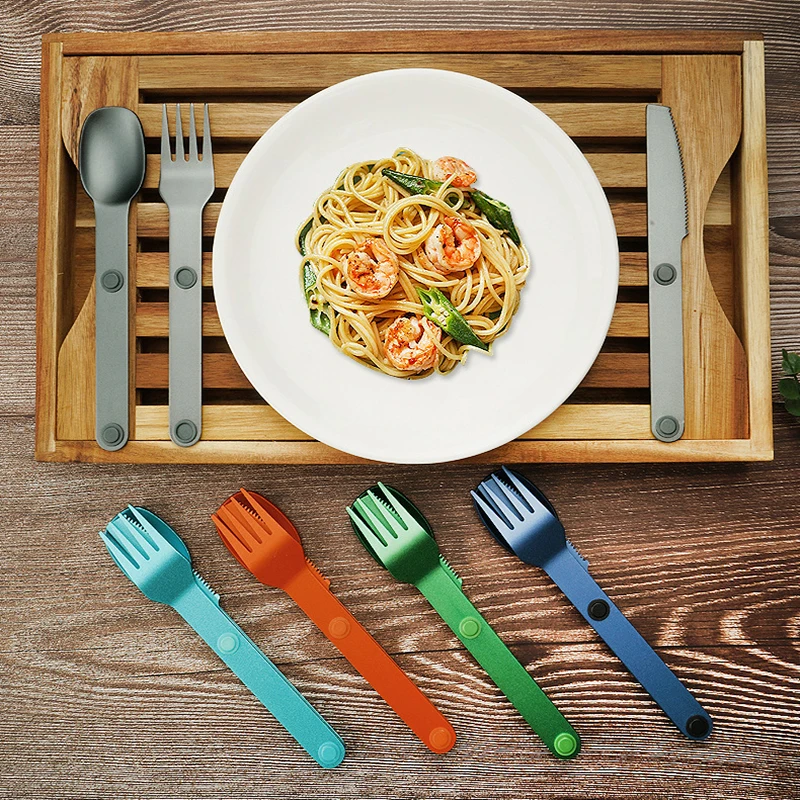 

Магнитный нож из алюминиевого сплава, вилка и ложка, кухонный набор из трех предметов, бытовое уличное оборудование, портативный набор посуды для кемпинга