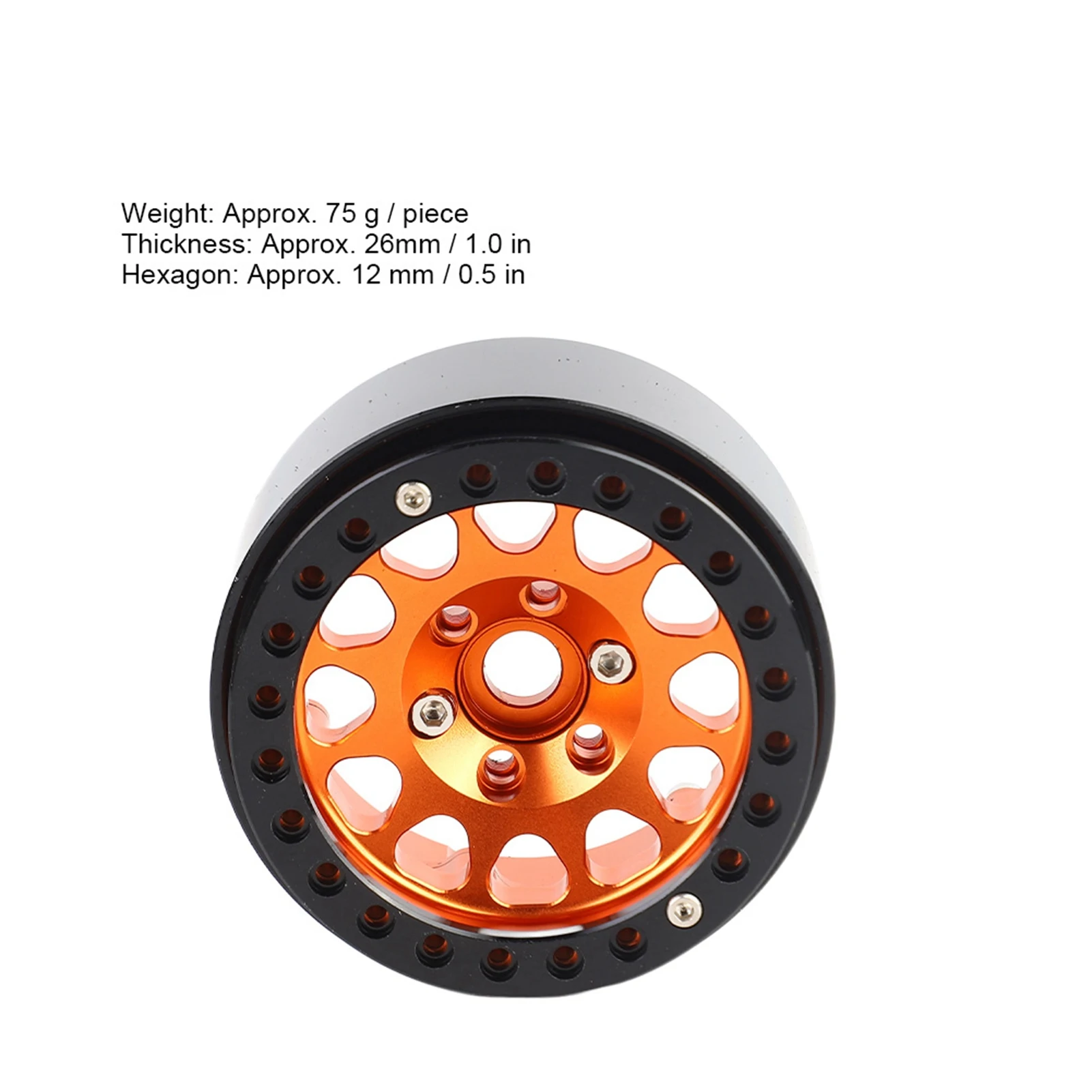 4 pièces 1:10 RC voiture sur chenilles moyeu de roue en métal pneu de voiture adapté pour Axial SCX10 / SCX10II / 90046 / 90047