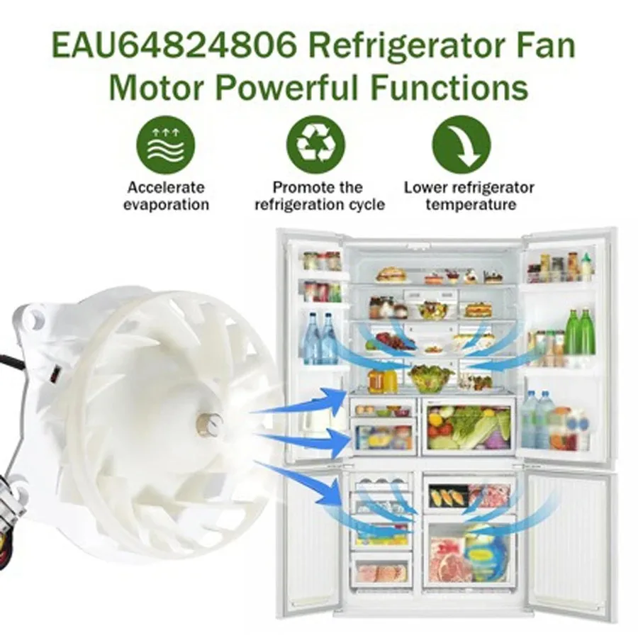 

EAU64824806 Refrigerator Evaporator Fan Motor Suitable for LG Refrigerator 12V DC Fan Motor