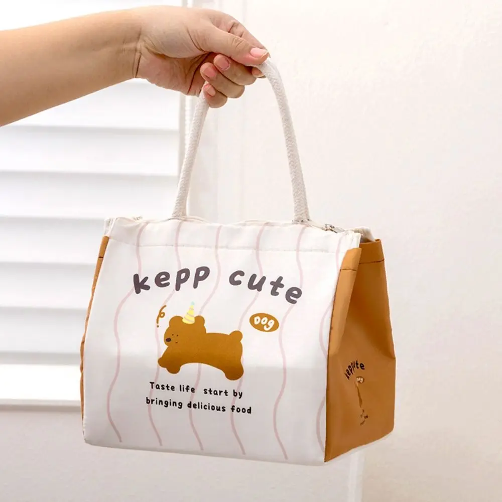 Kawaii Portable Thermal Lunch Bags Large Cartoon Lunch Box Tote Bag Multi-Purpose Food Storage Bags Women Girl Kids