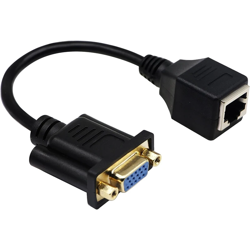 RJ45 «мама» к VGA 15Pin Cat5/6 удлинительный сетевой кабель-адаптер для мультимедийного видео