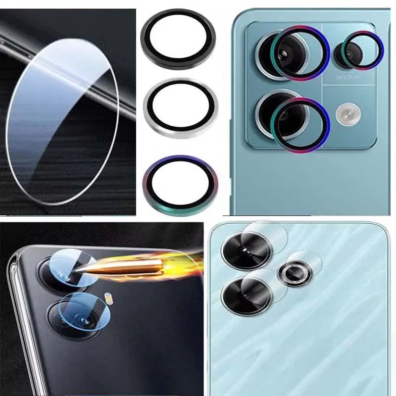 Tempered Glass Lens Protector for Xiaomi Poco M6 4G M6 Pro Plus X6 Camera Cover Colorful Metal Transparent Anti Break Hard Film