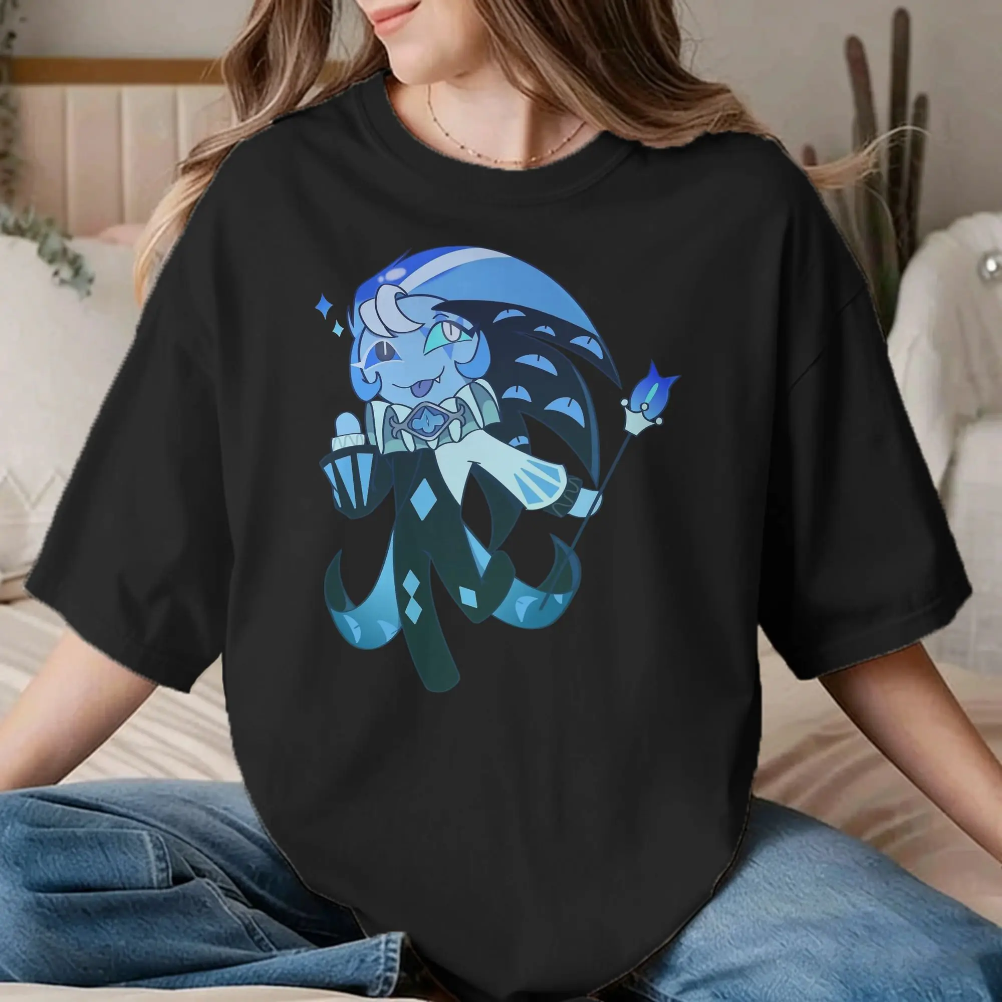 Shadow milk cookie T Shirt for Men Women Pure Cotton Funny T-Shirts Cookie Run Kingdom Tees Short Sleeve Tops Gift Idea