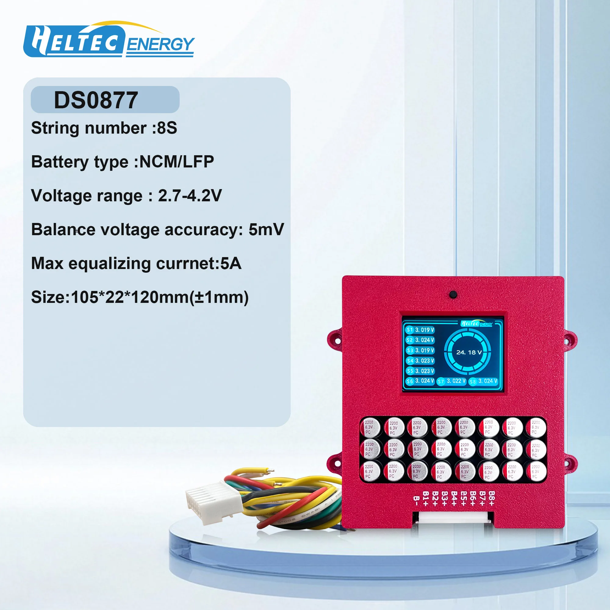 Heltec 4S 6S 8S Lithium/Lifepo4 Battery Active Equalizer Balancer Board Energy Capacitor LTO Cells Balancer with LCD Display - view 6