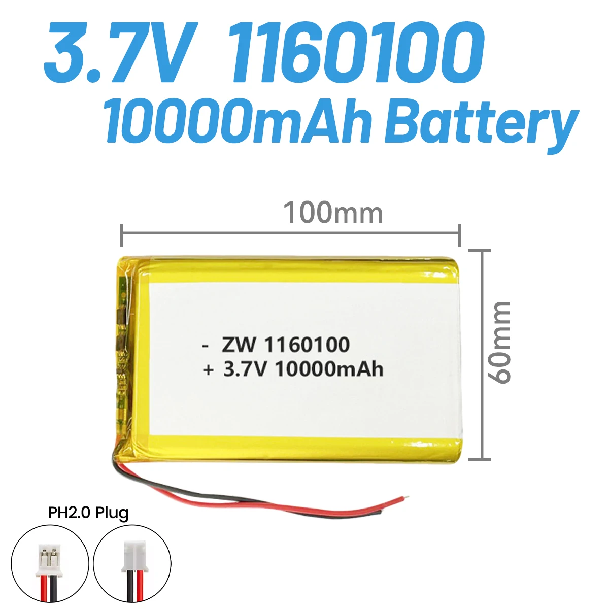 3.7V 4.2V10000mAh Polymer Lithium Ion Battery  Power Bank DIY Replacement 6060100 9060100 126090 1160100 1260110 9858102 9065113