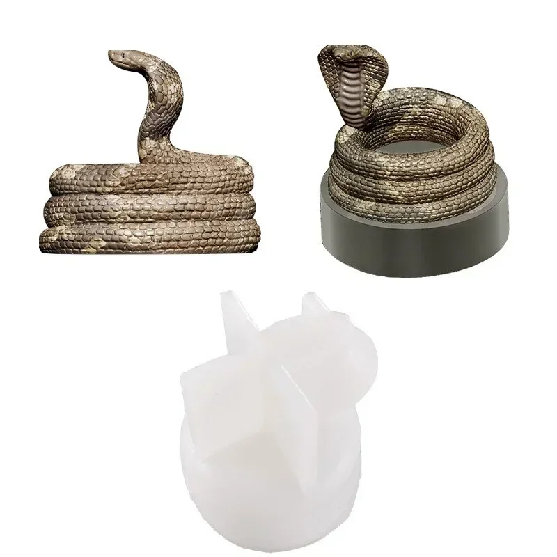 New Cobra Candle Holder Silicone Mold Diy Handmade Snake Shape Candlestick Epoxy Resin Mold Fondant Cake Candle Mould