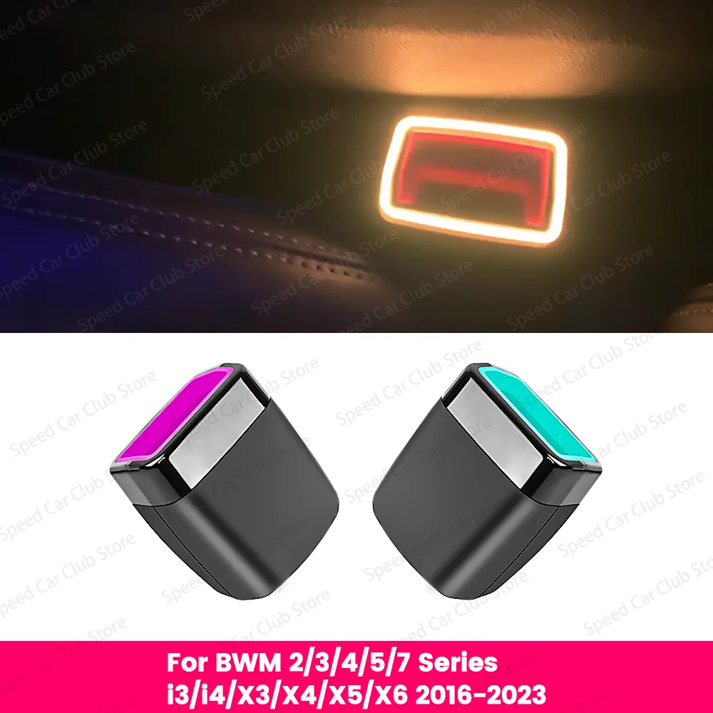 

15 Colors LED Seat Belts Safety Buckle Lamp For BMW 2 3 4 5 6GT 7 Series G30 G32 G12 G20 G22 G42 G60 G70 Car Atmosphere Lights