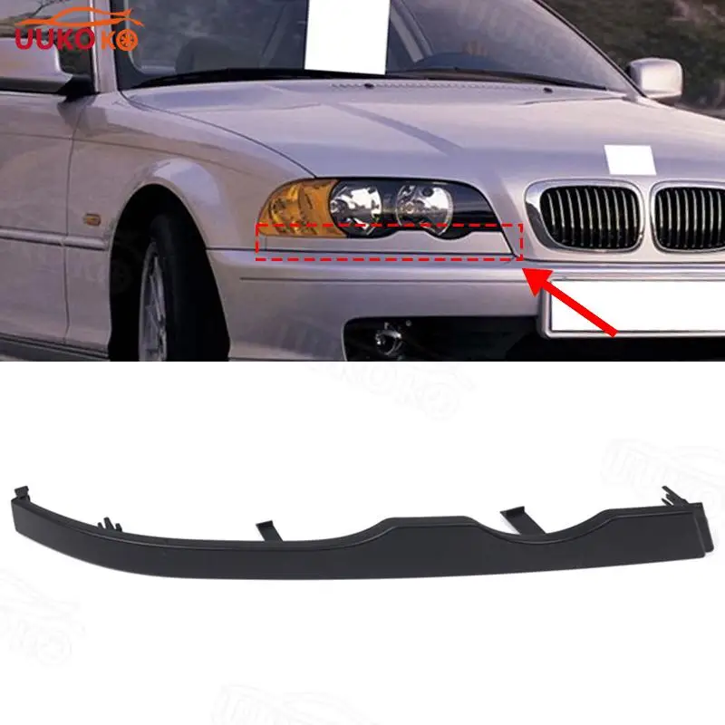 For BMW 3 Series E46 Coupe Cabridet 2-Door 1998 1999 2000 2001 2002 Car Front Lower Headlight Trim Moulding Headlight Inserts