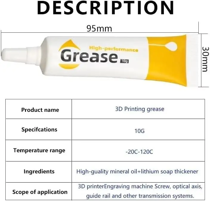 3D Printer Parts Gear Grease Lubricant Guide Rail Grease 10g/Pack For 3D Printer Accessories