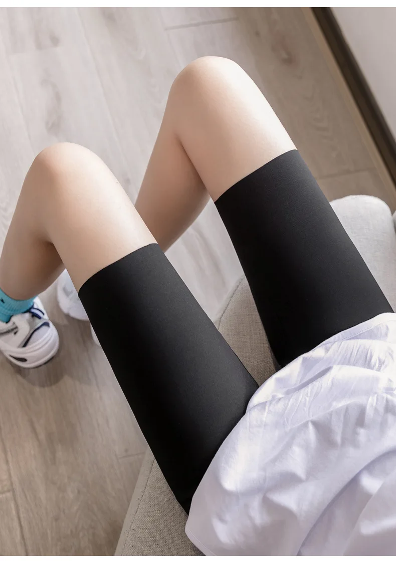 Moda verão afiado leggings femininas sexy cor simples sete calças estiramento fitness atlético yoga calças