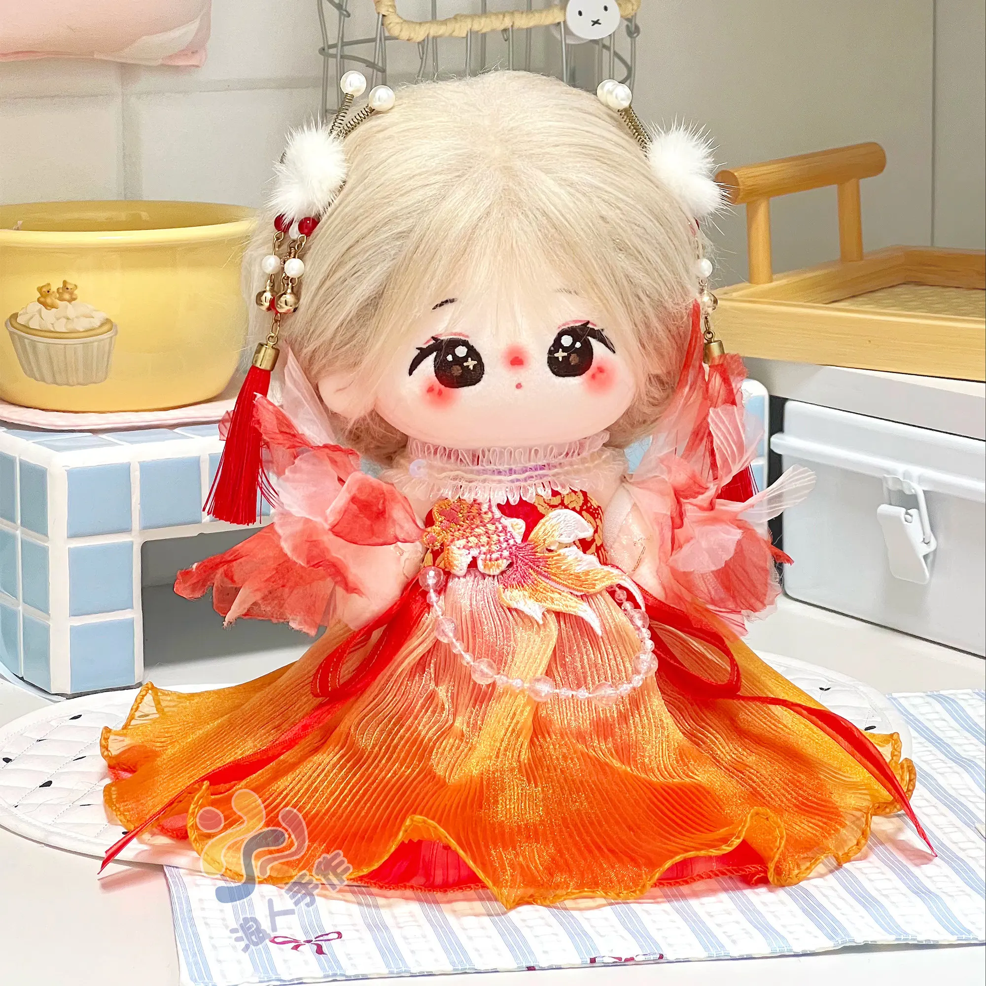 

Комплект одежды для кукол ручной работы Langren, 20 см, хлопок, в китайском стиле, с символикой карпа кои, для Нового года, в старинном стиле, подходит для кукол с обхватом груди 20 см