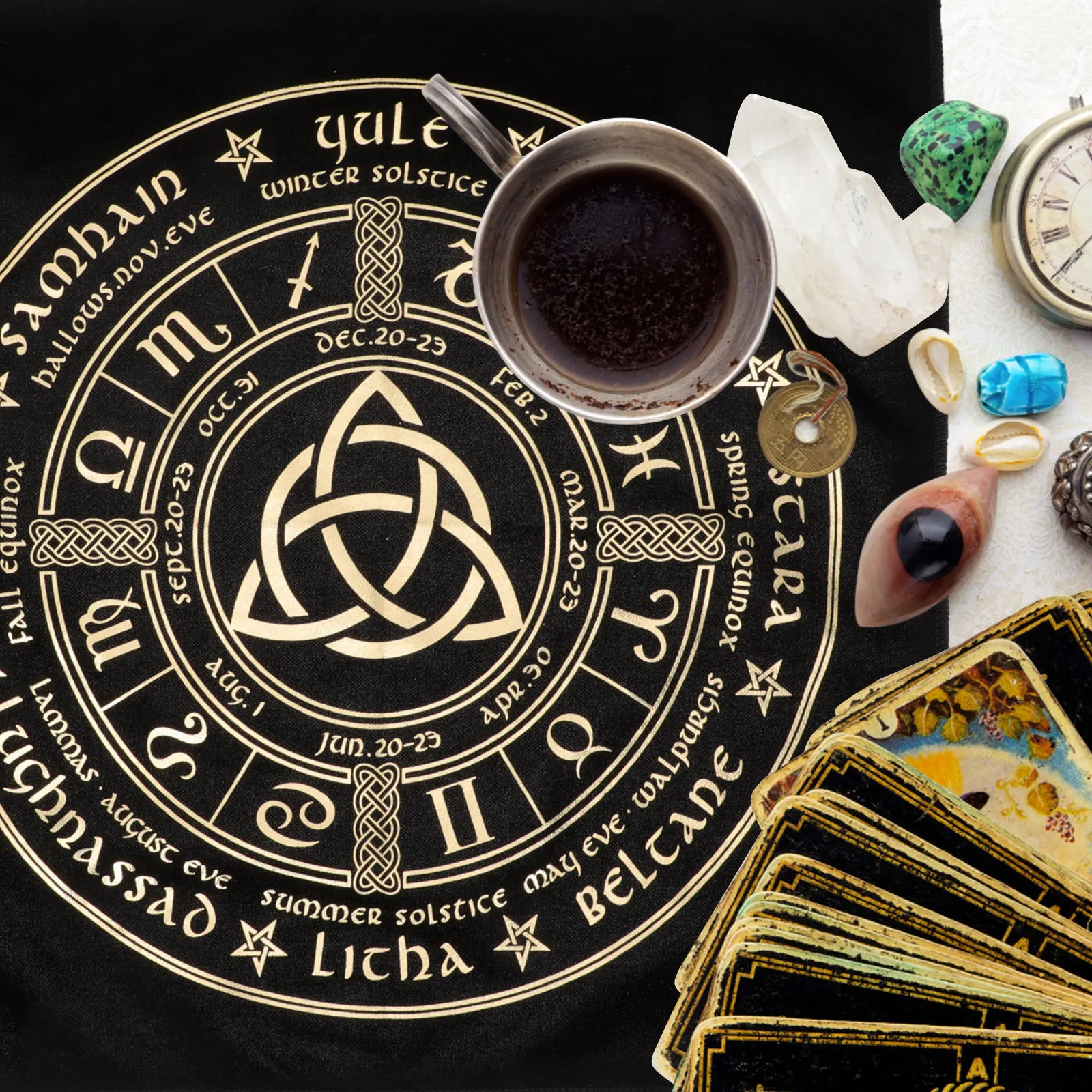 

Tarot Tablecloth Constellation Divination Pad Dense Suede Game Cloth Art Design Lightweight Desk Altar Prop Decorative Cloth