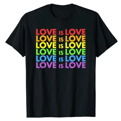 

Pride March Shirt Rainbow LGBT Equality, Love Is Love Gay Proud Graphic Tee Tops Women's Fashion Mother's Day Gifts Mommy Outfit