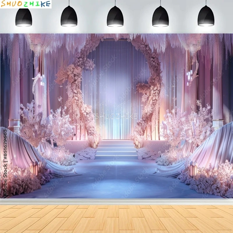 Другие мировые пейзажи, мечтательные свадебные фотографии, фоны, декор для дня рождения, эстетический фон для фотосъемки с цветочным рисунком невесты HL-01