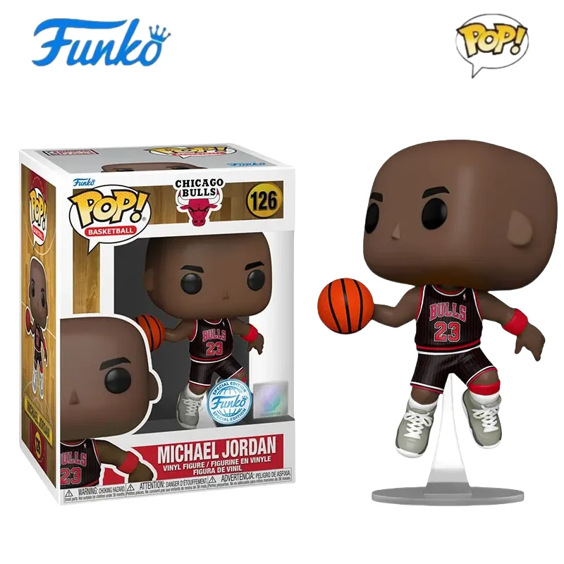 FUNKO POP NBA Figuras de acción Chicago Bulls Michael Jordan 23 camisetas # 126 figura coleccionable edición limitada modelo juguete para regalo