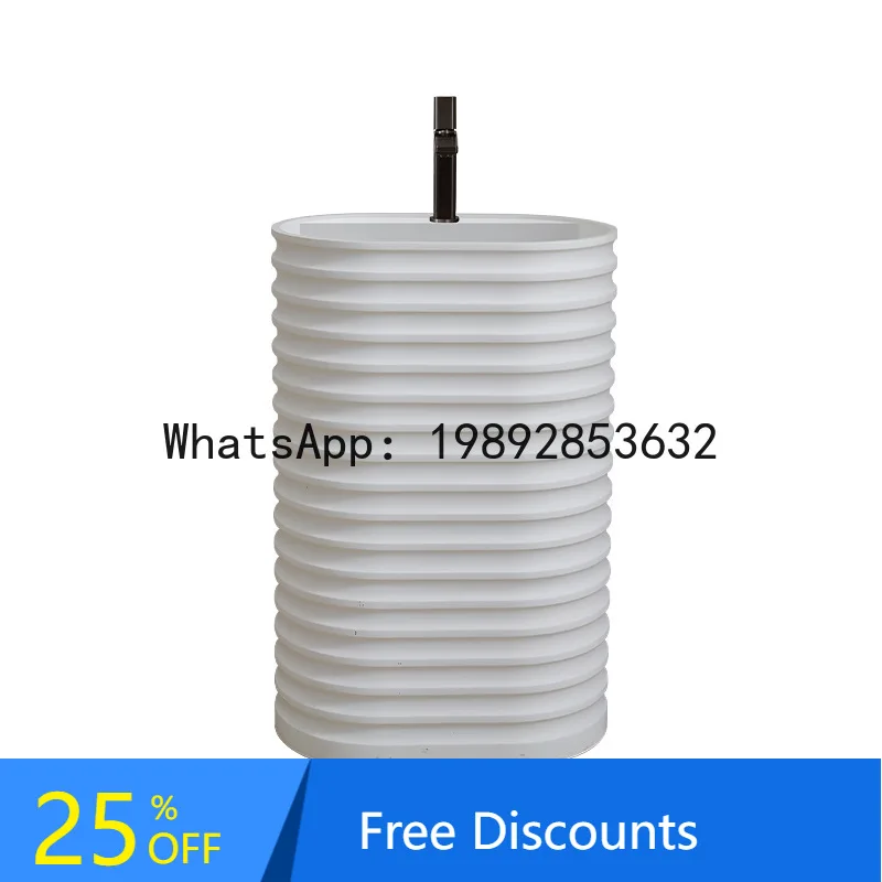 

YFY Personalized Creative Art Washbasin Floor-standing Integrated Wash Basin Cream Style Designer Pedestal Basin