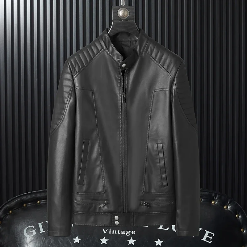 Fashion Leather Jacket Streetwear Male PU Coat Men Leather Suit Jacket Men Slim Fit Blazer Coat Outerwear Casual Biker Jackets