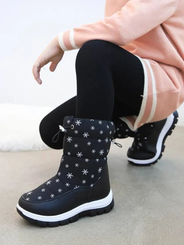 الفتيات منتصف العجل الحرارية معزول الثلوج الأحذية 2026 شتاء نمط جديد الأحذية القطنية الدافئة للأطفال المضادة للانزلاق الأحذية في الهواء الطلق #6