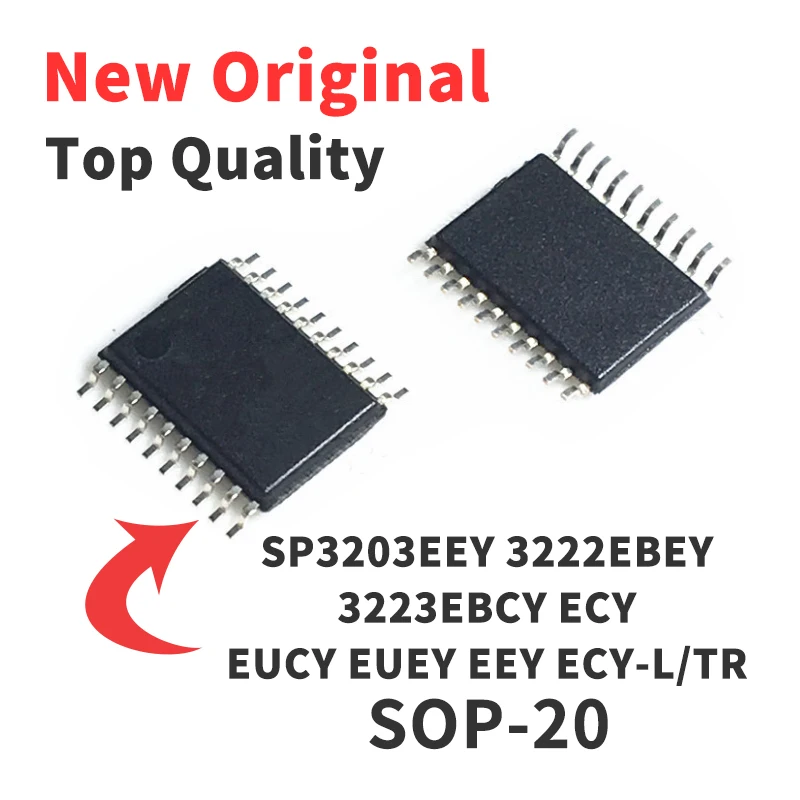 5 Pieces SP3222EBCY SP3222ECY SP3222EUCY SP3223EBCY SP3223ECY SP3203ECY SOP-20 Chip IC New Original