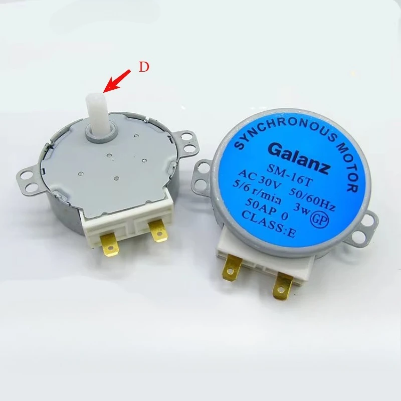 1 peça SM-16T ac 30v 50/60hz para forno de micro-ondas galanz plataforma giratória motor síncrono formato d 5/6r/min