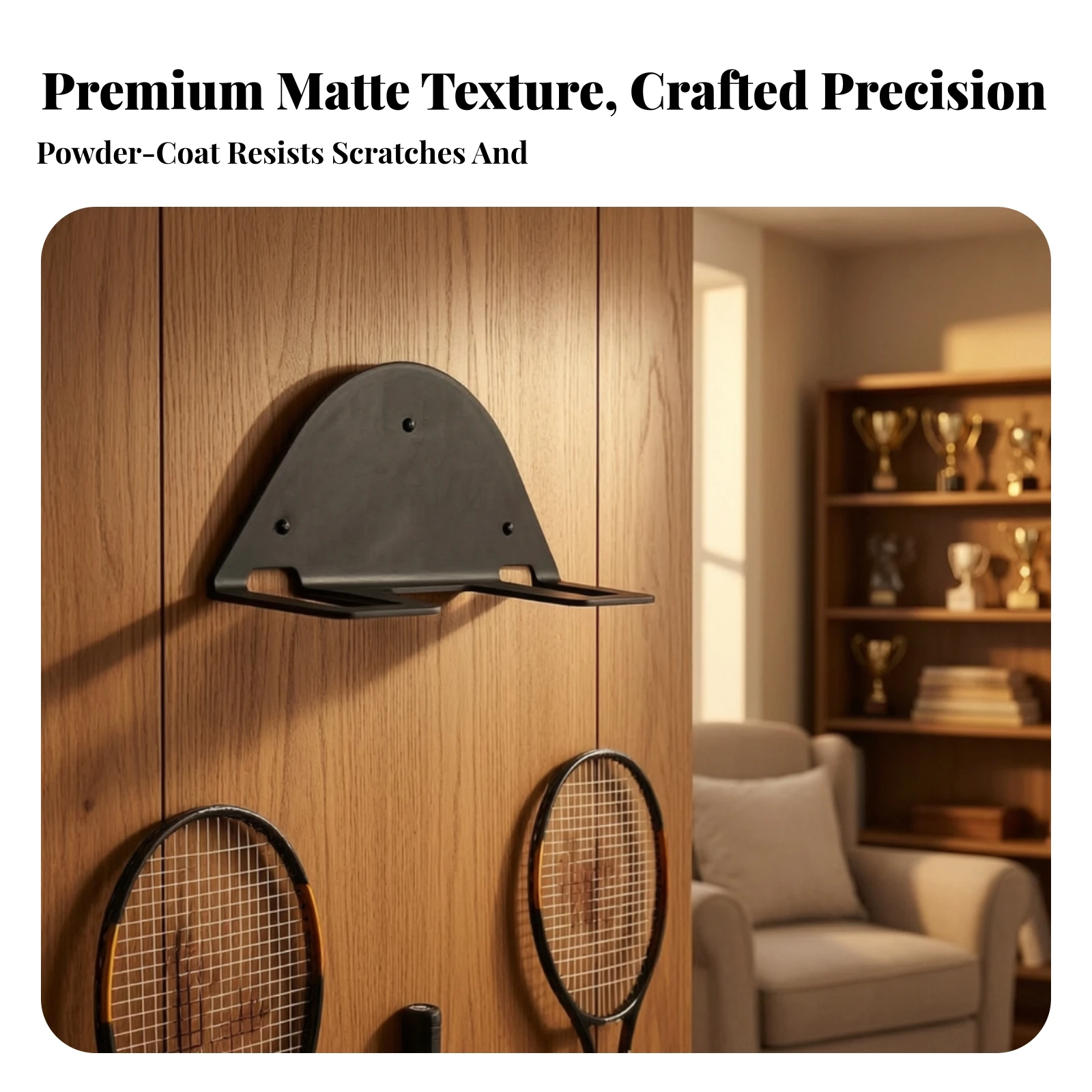 Table Tennis Paddle Rack Wall-Mounted Table Tennis Racket Holder Table Tennis Paddle Storage Rack Hanging No Assembly Required