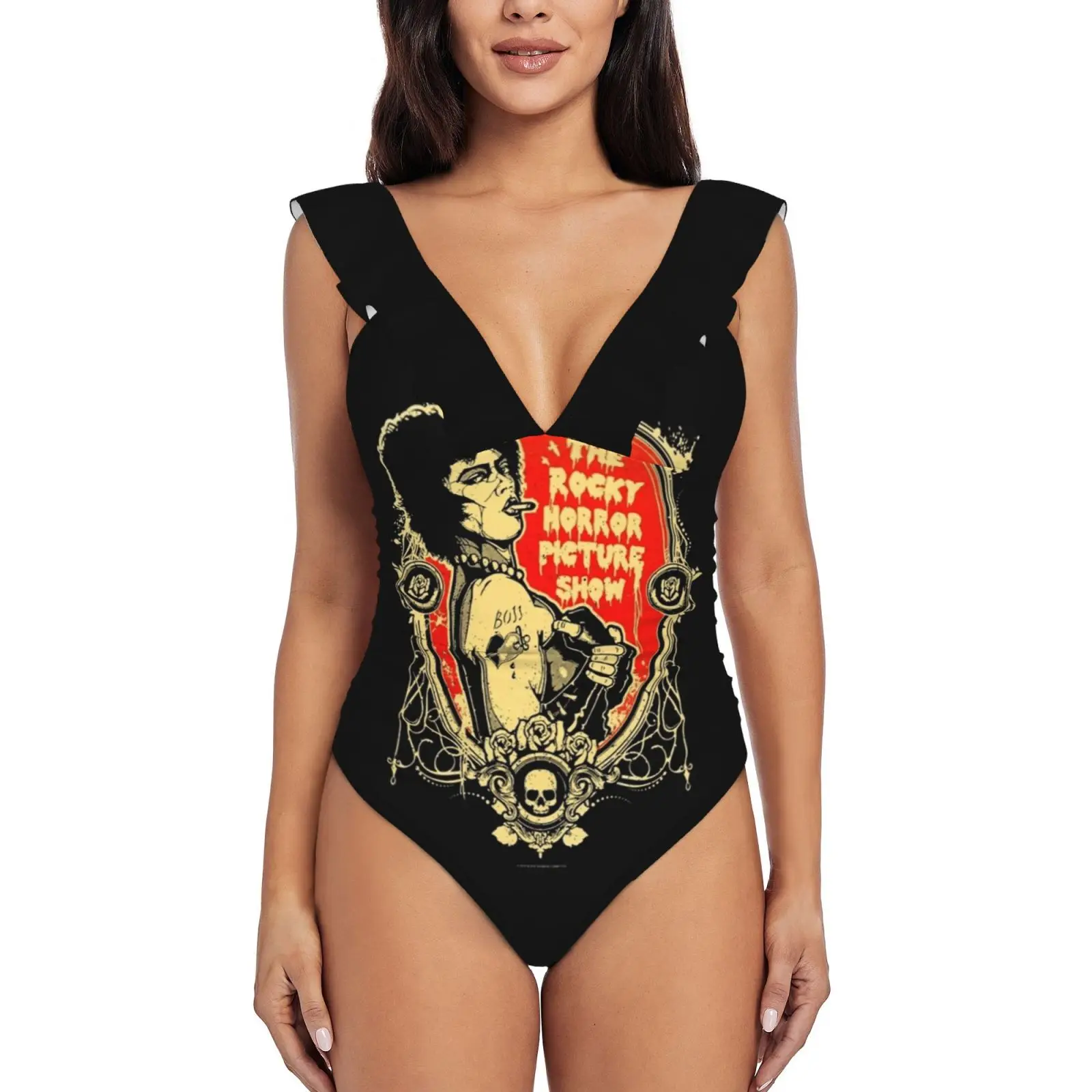 The Horror Picture Show One Piece Swimsuit Women Swimwear Sexy Classic Backless Bodysuit Beach Bathing Wear Horror Show Cinema