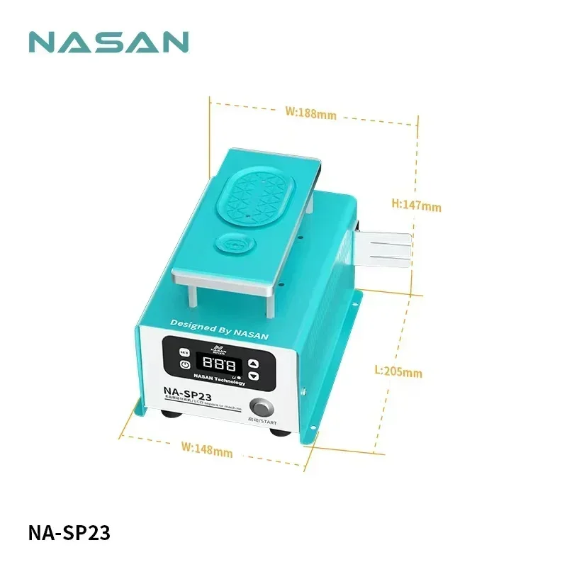 NA-SP23 فاصل شاشة LCD فائق الجودة OCA آلة إزالة الغراء للهاتف المحمول أقل من 7 بوصات فصل شاشة منحنية مسطحة مدمجة في مضخة فراغ منضدة تسخين LCD فاصل زجاجي يعمل باللمس